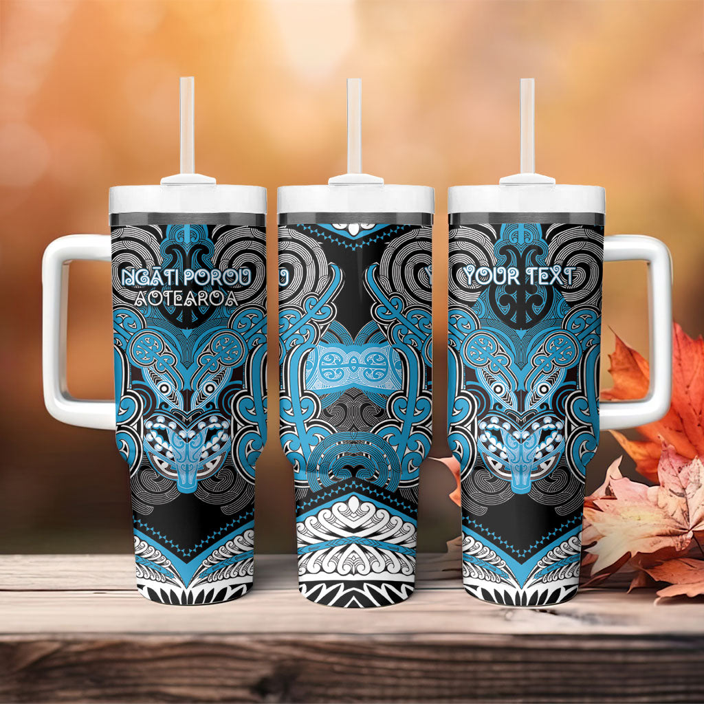 Aotearoa Iwi Ngati Porou Personalised Tumbler With Handle Maori Kowhaiwhai Pattern LT19 - Polynesian Pride