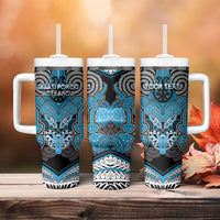 Aotearoa Iwi Ngati Porou Personalised Tumbler With Handle Maori Kowhaiwhai Pattern LT19 - Polynesian Pride