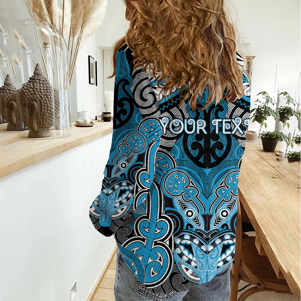 Aotearoa Iwi Ngati Porou Personalised Women Casual Shirt Maori Kowhaiwhai Pattern LT19 - Polynesian Pride