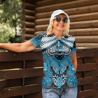 Aotearoa Iwi Ngati Porou Personalised Women Polo Shirt Maori Kowhaiwhai Pattern LT19 - Polynesian Pride
