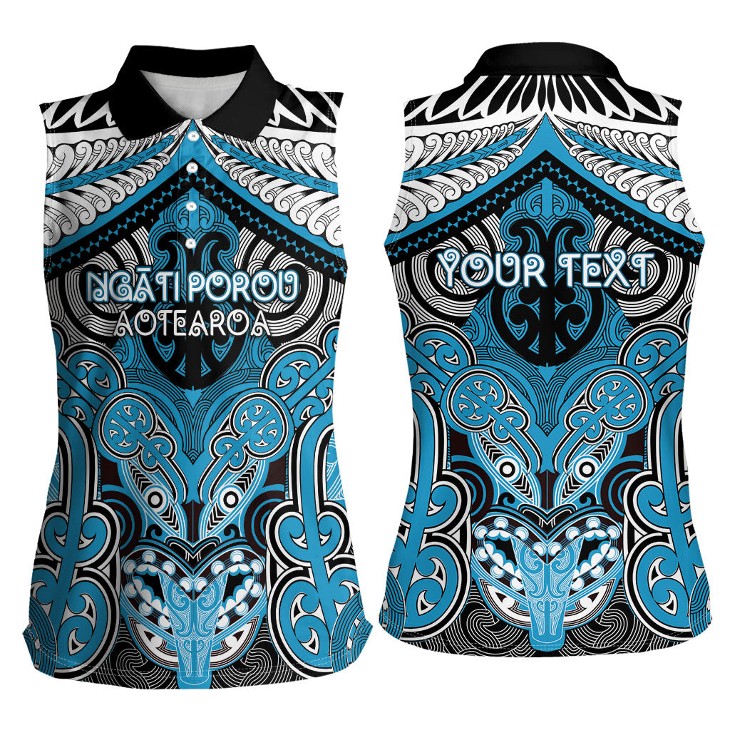 Aotearoa Iwi Ngati Porou Personalised Women Sleeveless Polo Shirt Maori Kowhaiwhai Pattern LT19 - Polynesian Pride