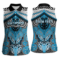 Aotearoa Iwi Ngati Porou Personalised Women Sleeveless Polo Shirt Maori Kowhaiwhai Pattern LT19 - Polynesian Pride
