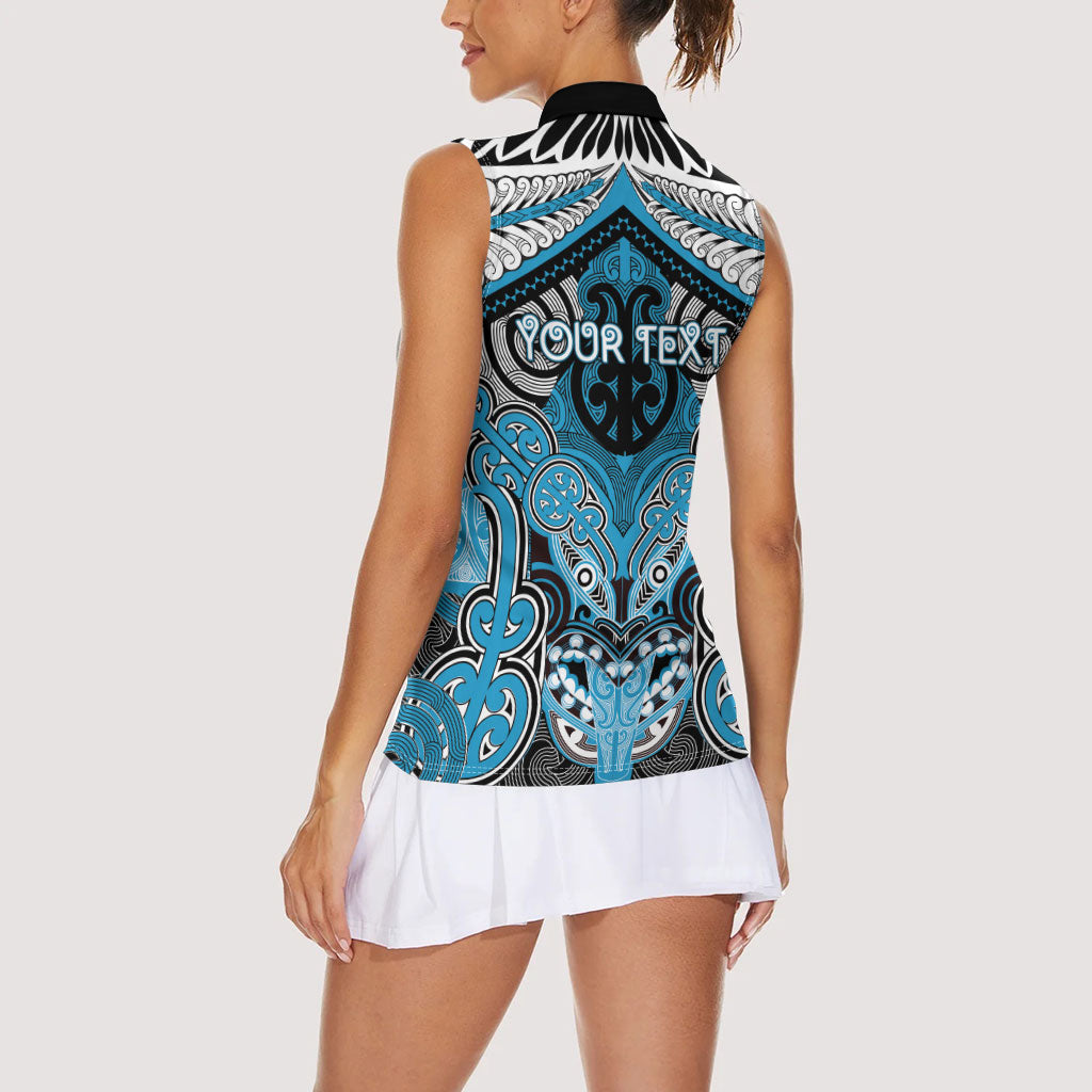 Aotearoa Iwi Ngati Porou Personalised Women Sleeveless Polo Shirt Maori Kowhaiwhai Pattern LT19 - Polynesian Pride