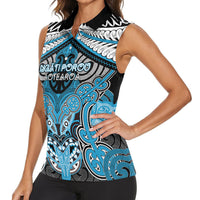 Aotearoa Iwi Ngati Porou Personalised Women Sleeveless Polo Shirt Maori Kowhaiwhai Pattern LT19 - Polynesian Pride