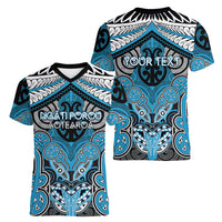 Aotearoa Iwi Ngati Porou Personalised Women V-Neck T-Shirt Maori Kowhaiwhai Pattern LT19 - Polynesian Pride