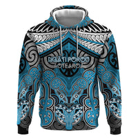 Aotearoa Iwi Ngati Porou Personalised Zip Hoodie Maori Kowhaiwhai Pattern LT19 Pullover Hoodie Blue - Polynesian Pride