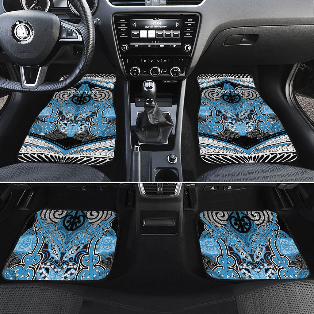 Aotearoa Iwi Ngati Kahungunu Personalised Car Mats Maori Kowhaiwhai Pattern LT19 Set 4pcs Blue - Polynesian Pride