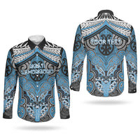 Aotearoa Iwi Ngati Kahungunu Personalised Couples Matching Tank Maxi Dress and Long Sleeve Button Shirt Maori Kowhaiwhai Pattern LT19 - Polynesian Pride