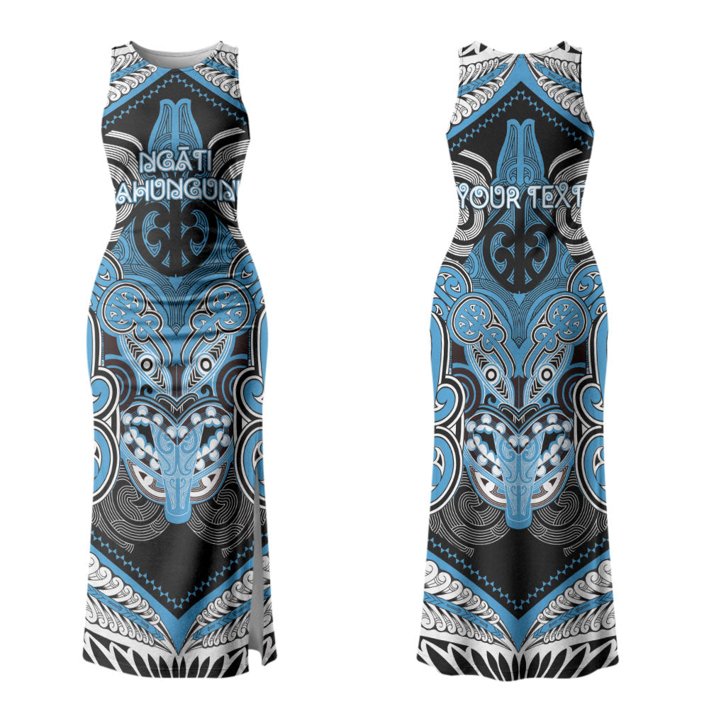 Aotearoa Iwi Ngati Kahungunu Personalised Couples Matching Tank Maxi Dress and Long Sleeve Button Shirt Maori Kowhaiwhai Pattern LT19 - Polynesian Pride
