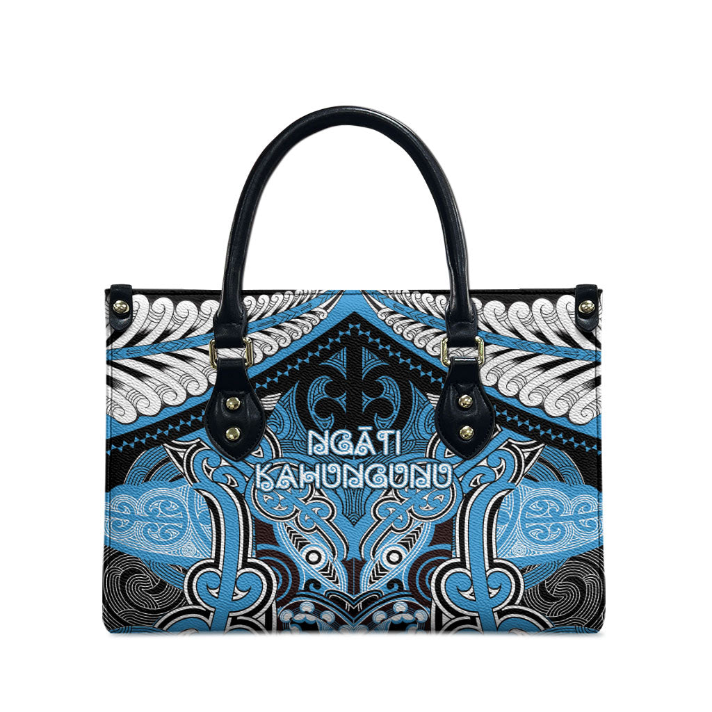 Aotearoa Iwi Ngati Kahungunu Leather Bag Maori Kowhaiwhai Pattern LT19 - Polynesian Pride