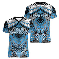 Aotearoa Iwi Ngati Kahungunu Personalised Women V-Neck T-Shirt Maori Kowhaiwhai Pattern LT19 - Polynesian Pride