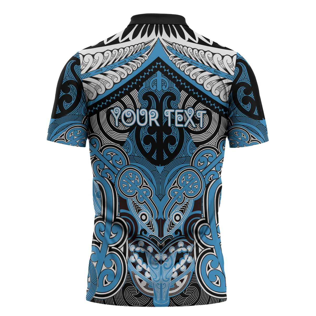 Aotearoa Iwi Ngati Kahungunu Personalised Zipper Polo Shirt Maori Kowhaiwhai Pattern