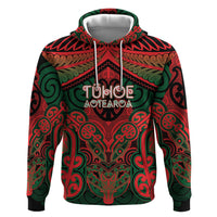 Aotearoa Iwi Tuhoe Personalised Hoodie Maori Kowhaiwhai Pattern LT19 Pullover Hoodie Red - Polynesian Pride