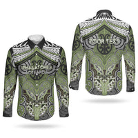 Aotearoa Iwi Whakatohea Personalised Couples Matching Short Sleeve Bodycon Dress and Long Sleeve Button Shirt Maori Kowhaiwhai Pattern LT19 - Polynesian Pride