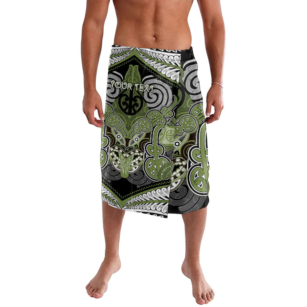 Aotearoa Iwi Whakatohea Personalised Lavalava Maori Kowhaiwhai Pattern LT19 Olive Green - Polynesian Pride