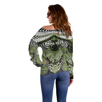 Aotearoa Iwi Whakatohea Personalised Off Shoulder Sweater Maori Kowhaiwhai Pattern