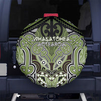 Aotearoa Iwi Whakatohea Spare Tire Cover Maori Kowhaiwhai Pattern LT19 No hole Olive Green - Polynesian Pride