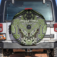 Aotearoa Iwi Whakatohea Spare Tire Cover Maori Kowhaiwhai Pattern LT19 Olive Green - Polynesian Pride