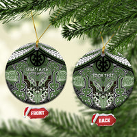 Aotearoa Iwi Ngati Awa Personalised Ceramic Ornament Maori Kowhaiwhai Pattern LT19 Circle Green - Polynesian Pride