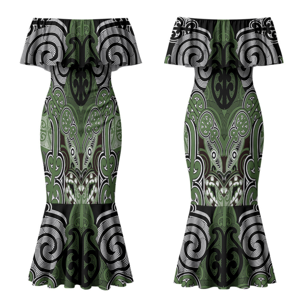 Aotearoa Iwi Ngati Awa Personalised Couples Matching Mermaid Dress and Hawaiian Shirt Maori Kowhaiwhai Pattern LT19 - Polynesian Pride
