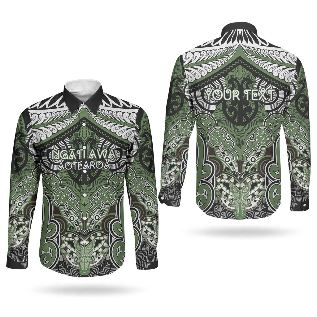 Aotearoa Iwi Ngati Awa Personalised Couples Matching Off Shoulder Short Dress and Long Sleeve Button Shirt Maori Kowhaiwhai Pattern