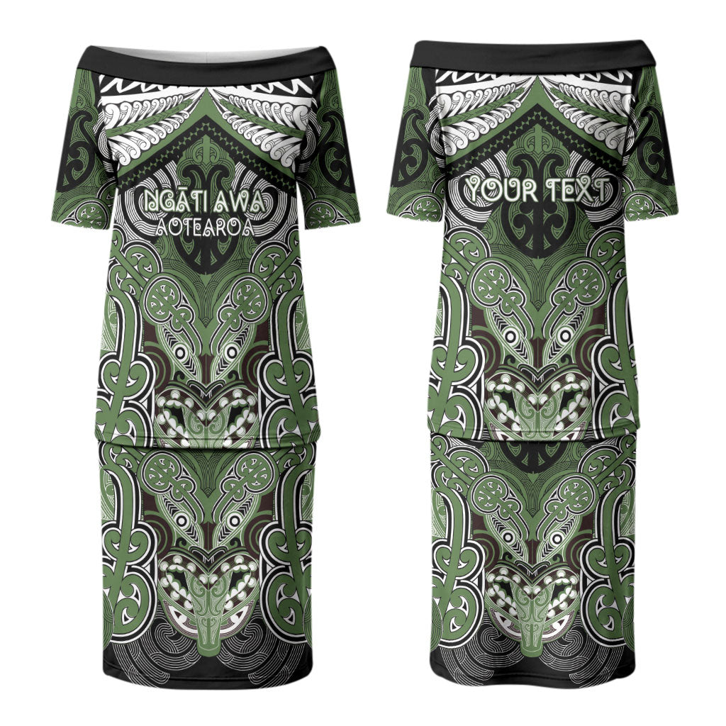 Aotearoa Iwi Ngati Awa Personalised Couples Matching Puletasi and Hawaiian Shirt Maori Kowhaiwhai Pattern LT19 - Polynesian Pride