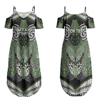 Aotearoa Iwi Ngati Awa Personalised Couples Matching Summer Maxi Dress and Hawaiian Shirt Maori Kowhaiwhai Pattern LT19 - Polynesian Pride