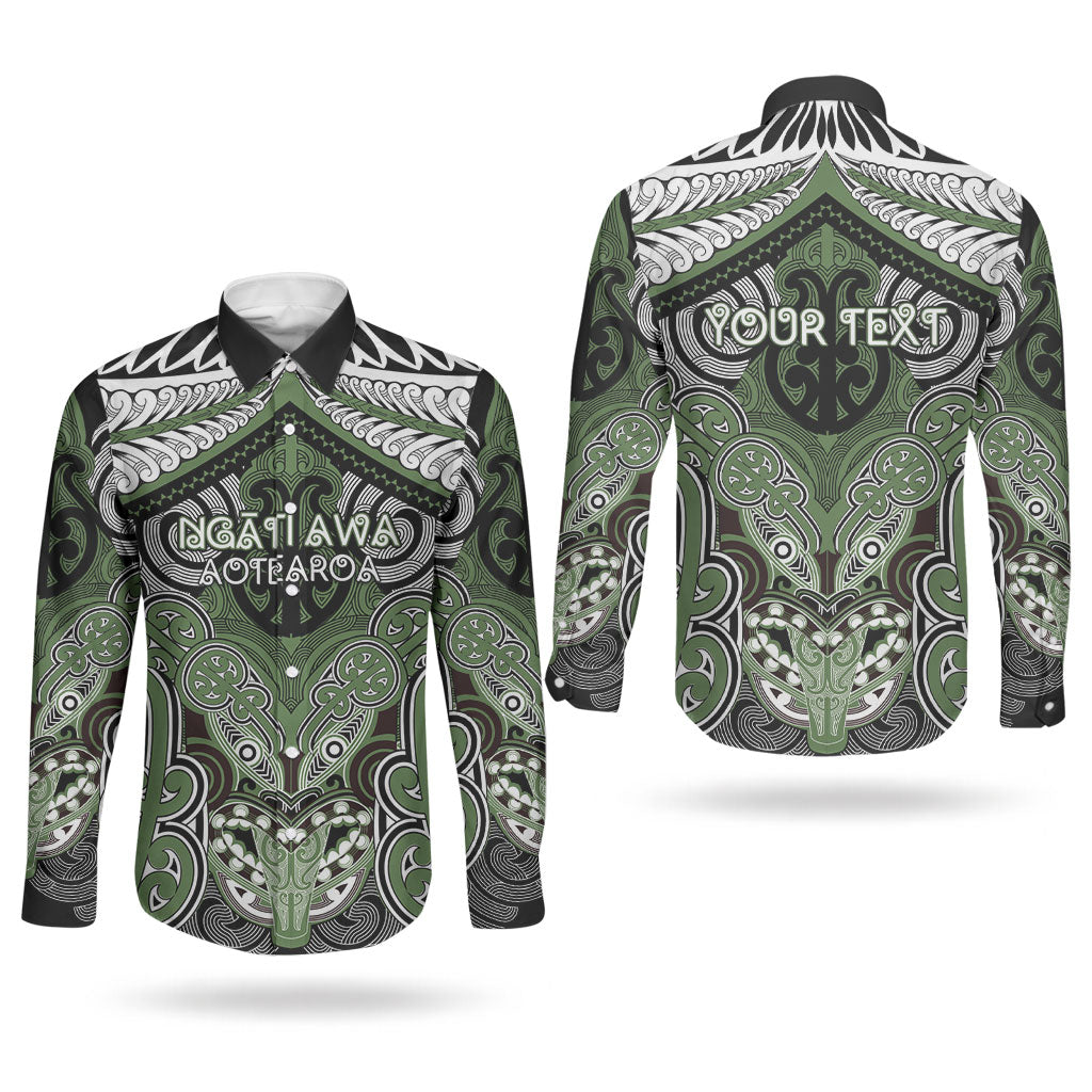 Aotearoa Iwi Ngati Awa Personalised Couples Matching Summer Maxi Dress and Long Sleeve Button Shirt Maori Kowhaiwhai Pattern LT19 - Polynesian Pride