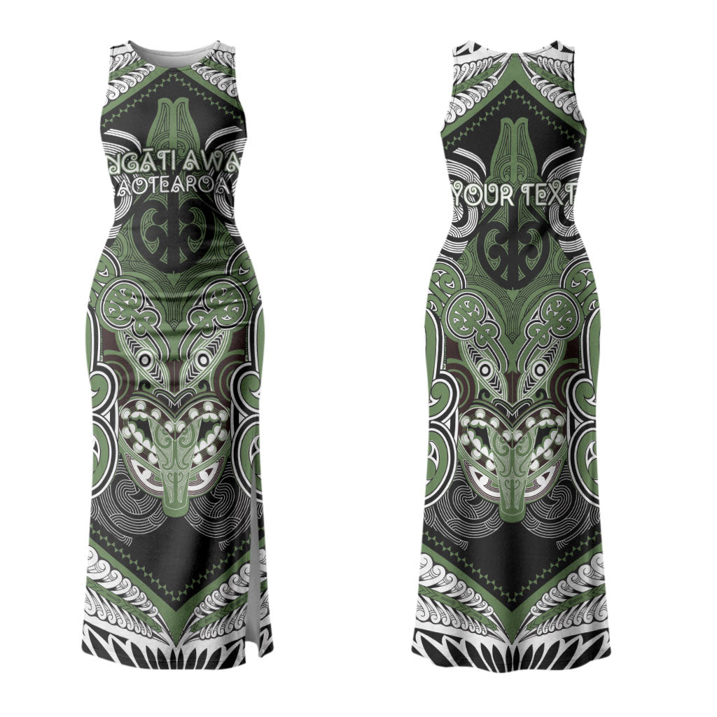 Aotearoa Iwi Ngati Awa Personalised Couples Matching Tank Maxi Dress and Hawaiian Shirt Maori Kowhaiwhai Pattern