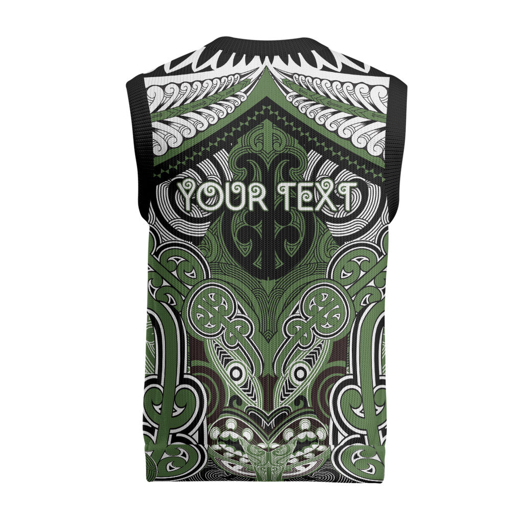 Aotearoa Iwi Ngati Awa Personalised Christmas Knitted V-Neck Vest Maori Kowhaiwhai Pattern