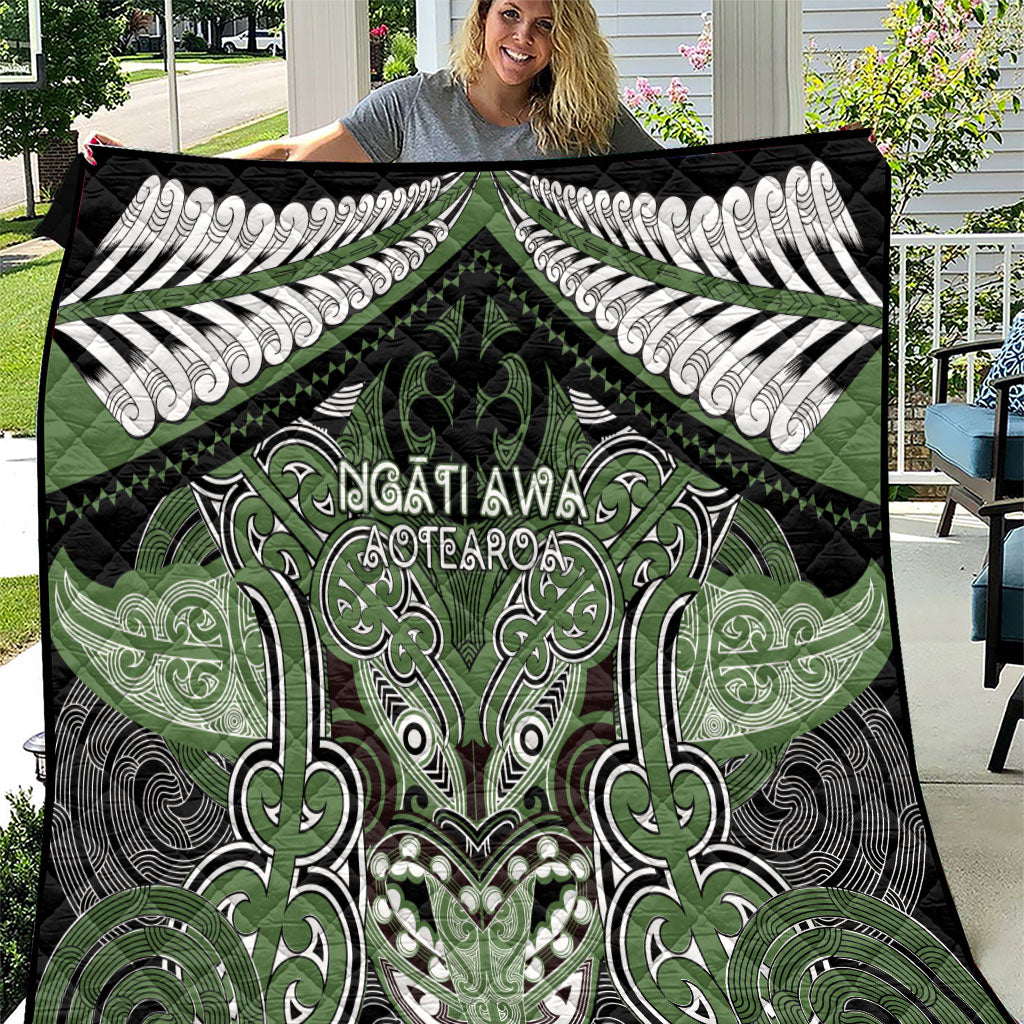 Aotearoa Iwi Ngati Awa Quilt Maori Kowhaiwhai Pattern LT19 Green - Polynesian Pride