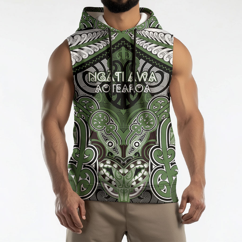 Aotearoa Iwi Ngati Awa Personalised Sleeveless Hoodie Maori Kowhaiwhai Pattern LT19 - Polynesian Pride