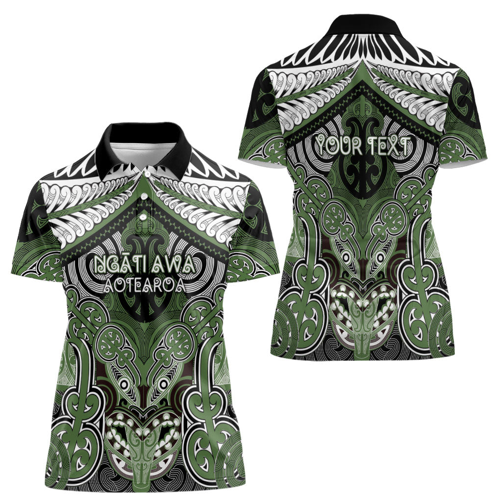 Aotearoa Iwi Ngati Awa Personalised Women Polo Shirt Maori Kowhaiwhai Pattern LT19 - Polynesian Pride