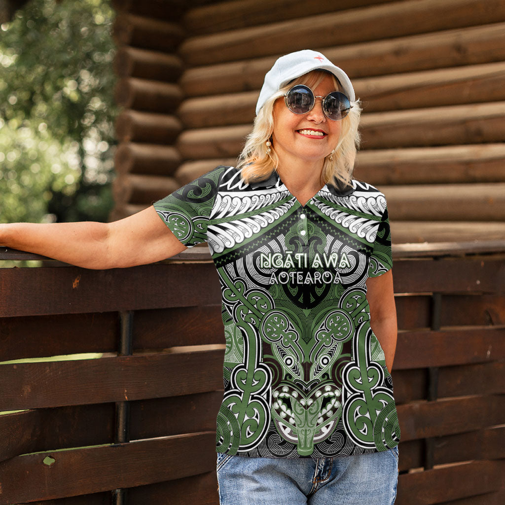 Aotearoa Iwi Ngati Awa Personalised Women Polo Shirt Maori Kowhaiwhai Pattern LT19 - Polynesian Pride