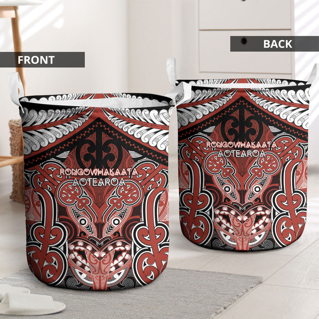 Aotearoa Iwi Rongowhakaata Laundry Basket Maori Kowhaiwhai Pattern LT19 - Polynesian Pride