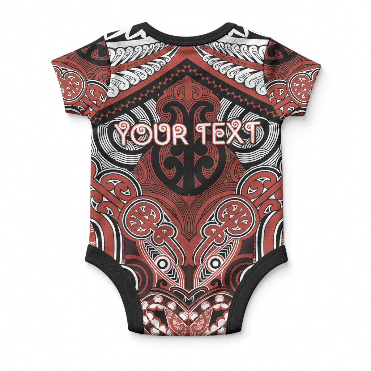 Aotearoa Iwi Rongowhakaata Personalised Baby Onesie Maori Kowhaiwhai Pattern LT19 - Polynesian Pride