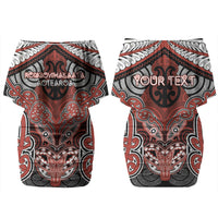 Aotearoa Iwi Rongowhakaata Personalised Couples Matching Off Shoulder Short Dress and Long Sleeve Button Shirt Maori Kowhaiwhai Pattern LT19 - Polynesian Pride