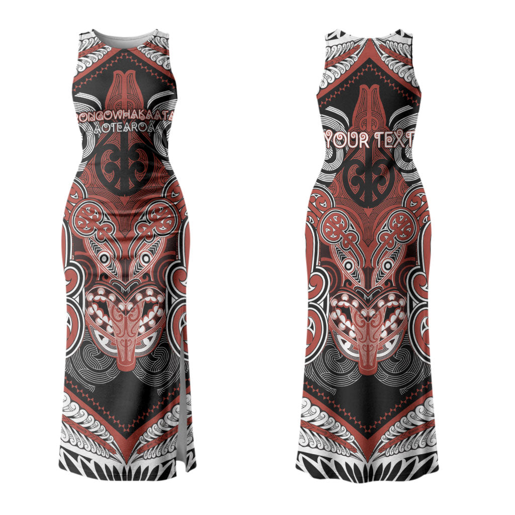 Aotearoa Iwi Rongowhakaata Personalised Couples Matching Tank Maxi Dress and Long Sleeve Button Shirt Maori Kowhaiwhai Pattern LT19 - Polynesian Pride