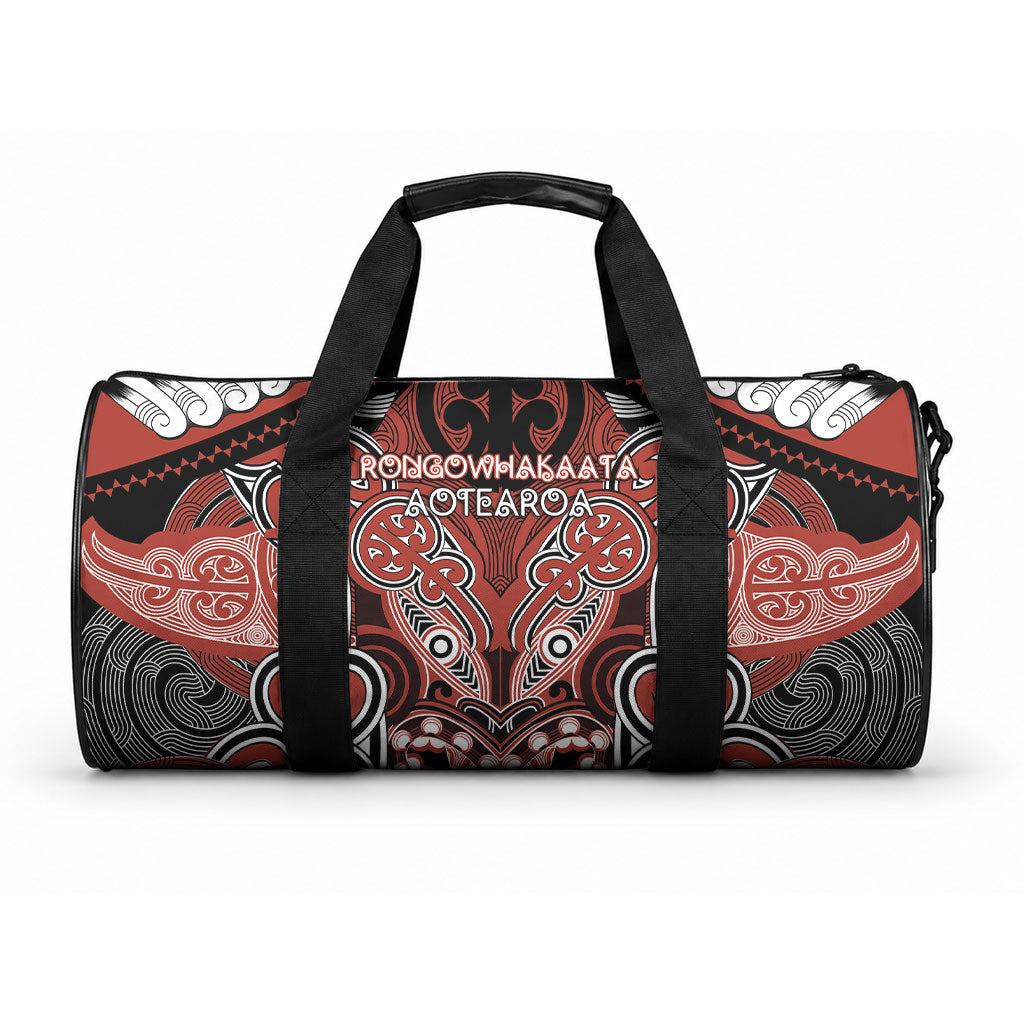 Aotearoa Iwi Rongowhakaata Duffle Bag Maori Kowhaiwhai Pattern LT19 One size Red - Polynesian Pride