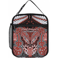 Aotearoa Iwi Rongowhakaata Lunch Bag Maori Kowhaiwhai Pattern LT19 10.2 × 8.3 × 4.3 inch Red - Polynesian Pride