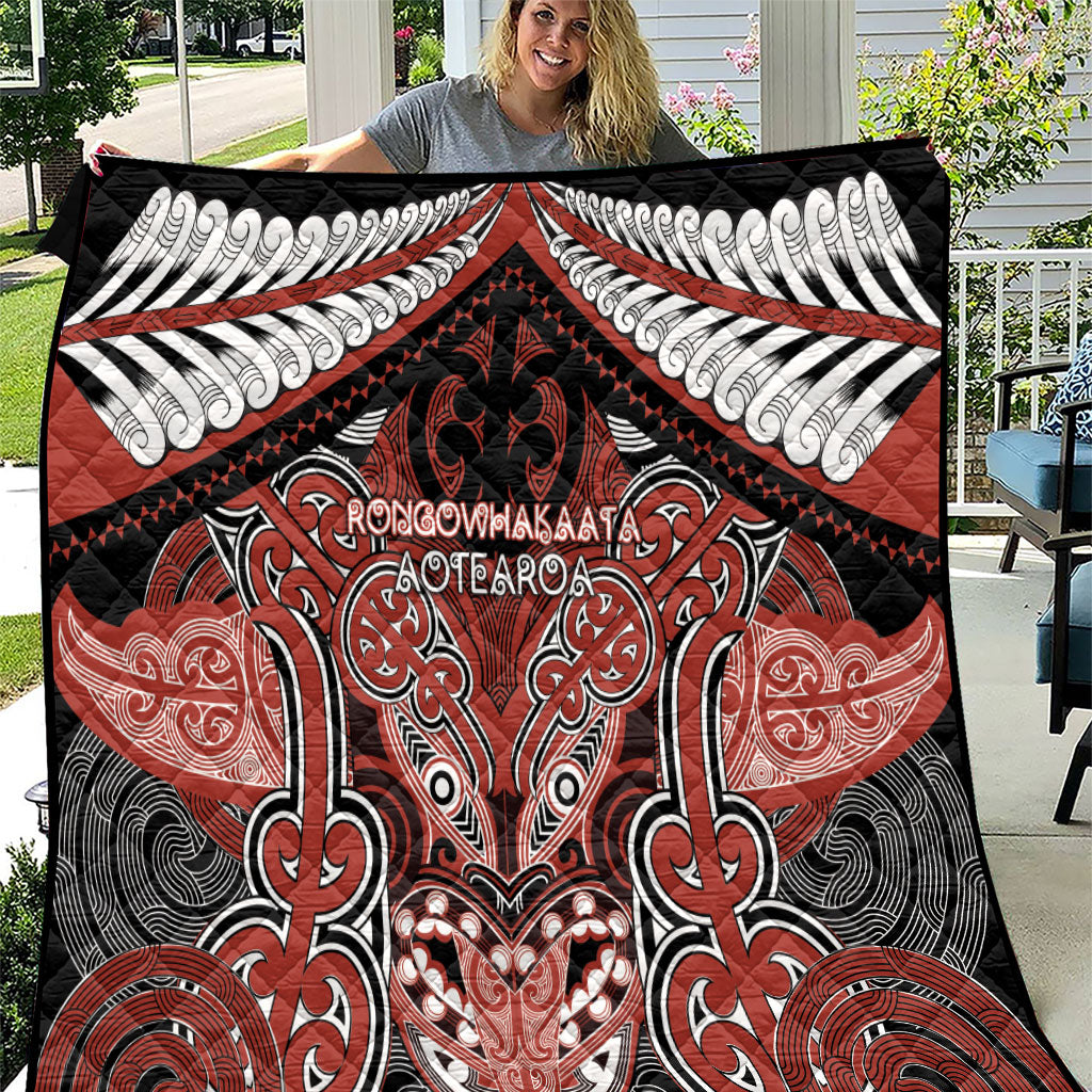 Aotearoa Iwi Rongowhakaata Quilt Maori Kowhaiwhai Pattern LT19 Red - Polynesian Pride