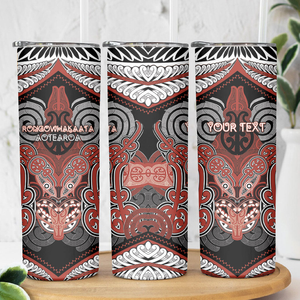 Aotearoa Iwi Rongowhakaata Personalised Skinny Tumbler Maori Kowhaiwhai Pattern LT19 - Polynesian Pride