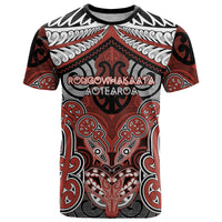 Aotearoa Iwi Rongowhakaata Personalised T Shirt Maori Kowhaiwhai Pattern LT19 Red - Polynesian Pride