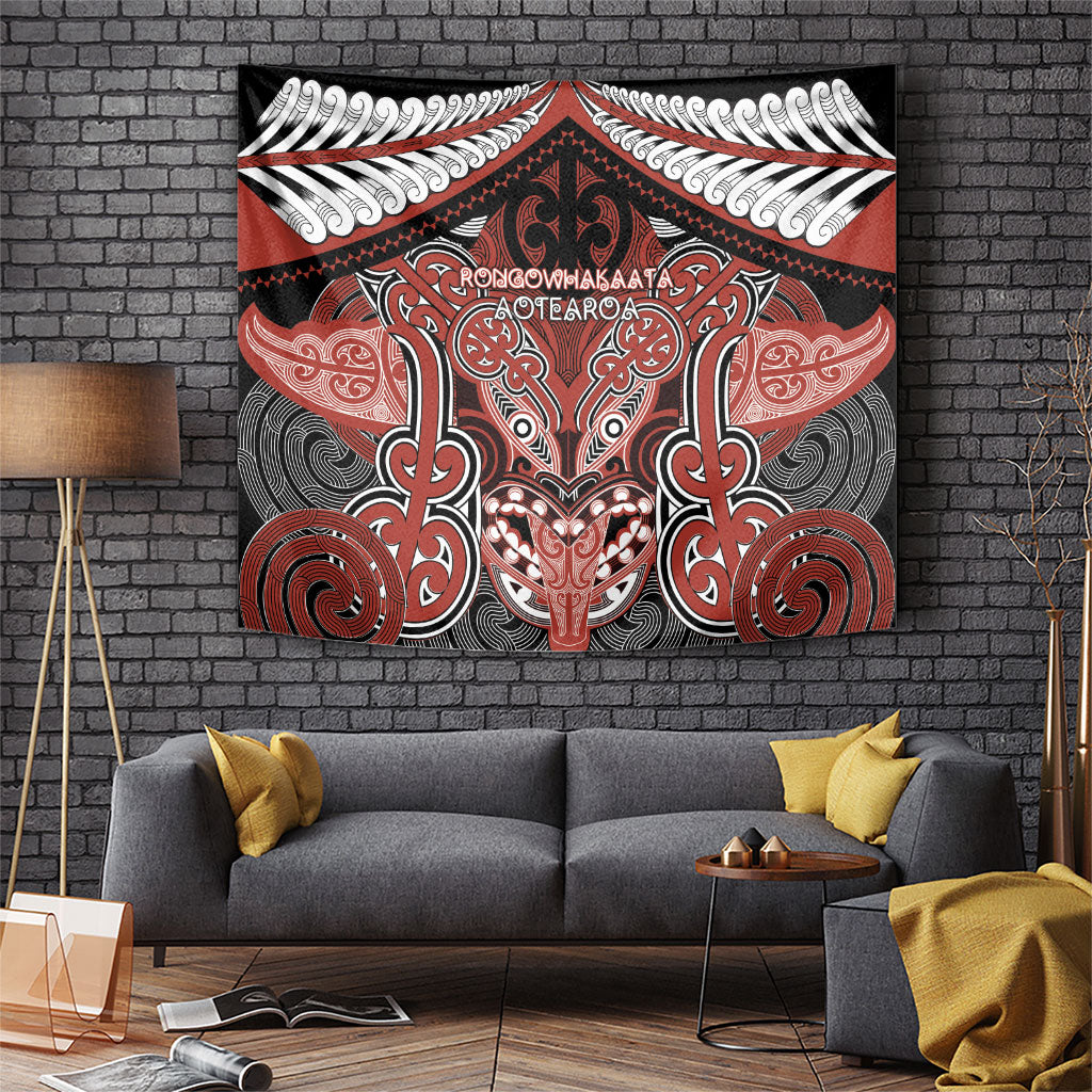 Aotearoa Iwi Rongowhakaata Tapestry Maori Kowhaiwhai Pattern LT19 Red - Polynesian Pride