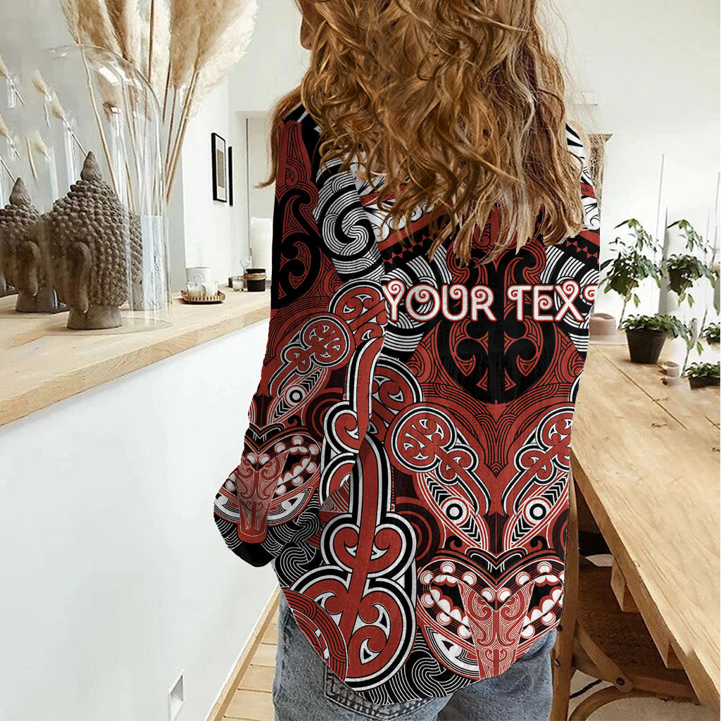 Aotearoa Iwi Rongowhakaata Personalised Women Casual Shirt Maori Kowhaiwhai Pattern LT19 - Polynesian Pride