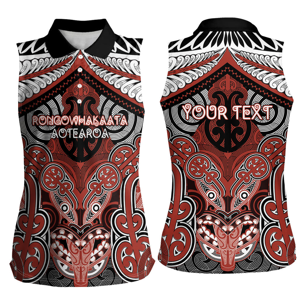 Aotearoa Iwi Rongowhakaata Personalised Women Sleeveless Polo Shirt Maori Kowhaiwhai Pattern LT19 - Polynesian Pride