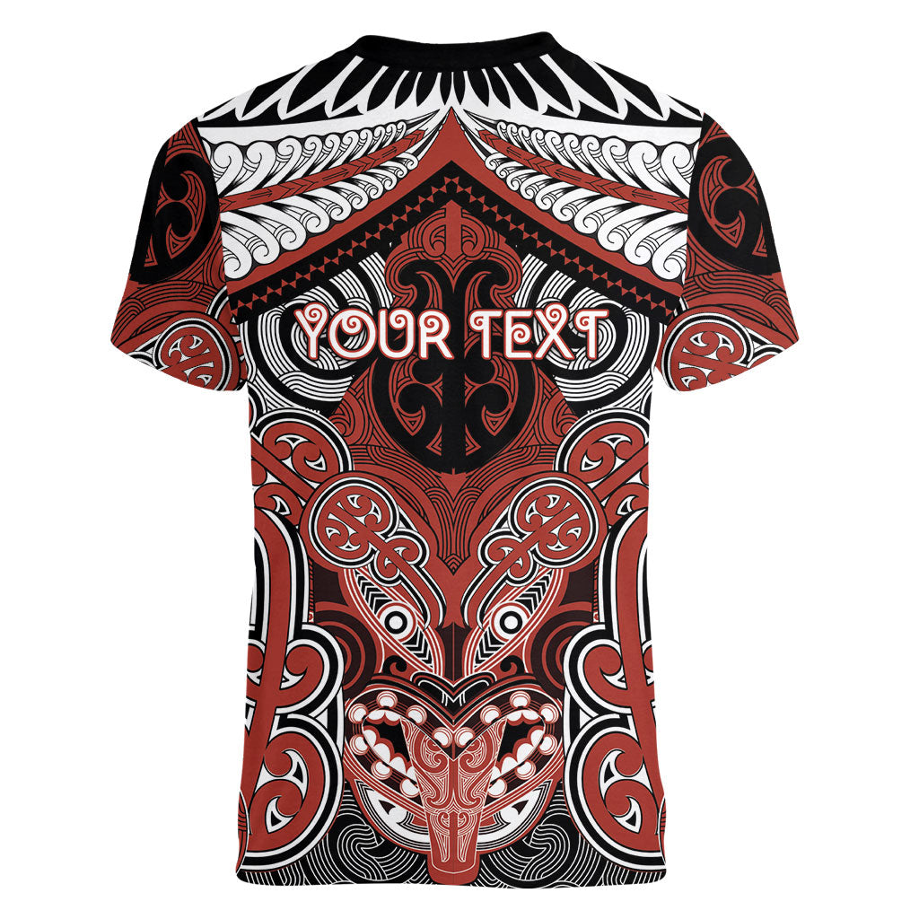 Aotearoa Iwi Rongowhakaata Personalised Women V-Neck T-Shirt Maori Kowhaiwhai Pattern LT19 - Polynesian Pride