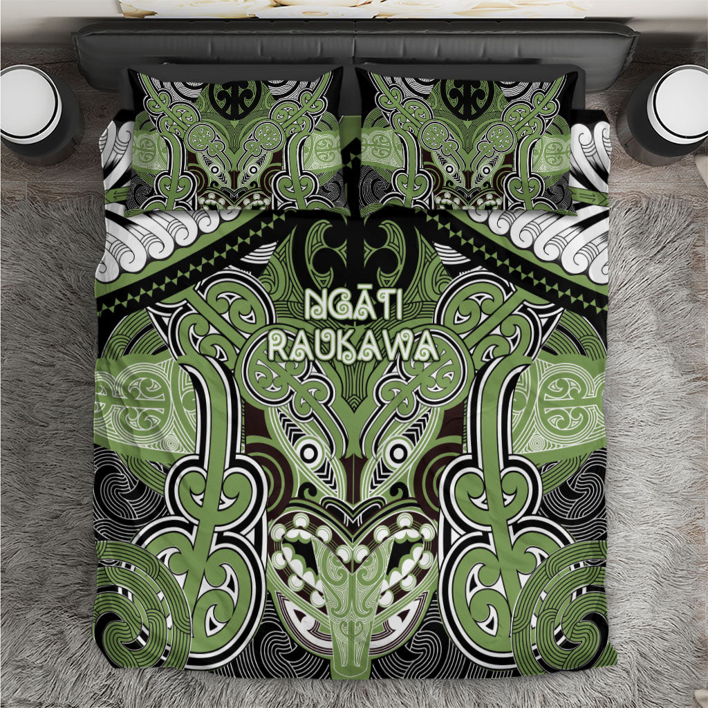 Aotearoa Iwi Ngati Raukawa Bedding Set Maori Kowhaiwhai Pattern LT19 Green - Polynesian Pride