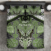 Aotearoa Iwi Ngati Raukawa Bedding Set Maori Kowhaiwhai Pattern LT19 Green - Polynesian Pride