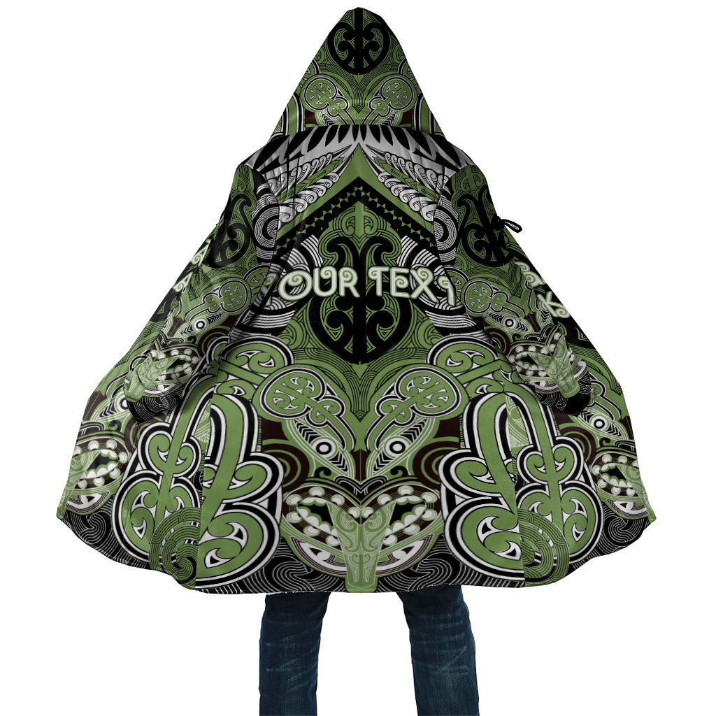 Aotearoa Iwi Ngati Raukawa Personalised Cloak Maori Kowhaiwhai Pattern LT19 Unisex Green - Polynesian Pride